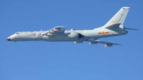 PLAAF H-6 Bomber Tail 20213. Photo: Japanese Ministry of Defense, Joint Staff, CC BY 4.0, via Wikimedia Commons.
